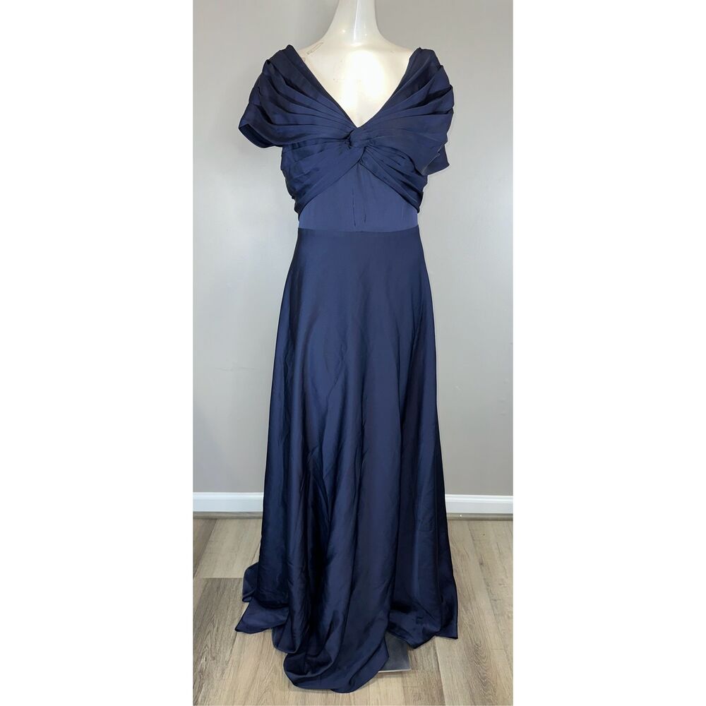 THEIA Francesca Twist A Line Gown Size US14 $795 - Picture 4 of 11